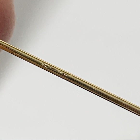 Vintage gold filled flat octagonal minimalist stick pin - Picture 3 of 11